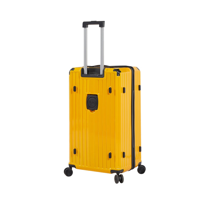 Luggage Set 4 pcs (20"/24"/29"/Travel Bag), PC+ABS Durable Lightweight Luggage with Collapsible Cup Holder, 360Â° Silent Spinner Wheels, TSA Lock, Yellow - DTYStore