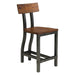 Rustic Brown and Gunmetal Finish Wooden Counter Height Chairs 2pc Set Industrial Design Dining Furniture - DTYStore