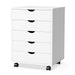 5 Drawer Chest - Storage Cabinets Dressers Wood Dresser Cabinet with Wheels Mobile Organizer Drawers for Office - DTYStore