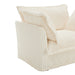 Slipcovered Sectional 2 Seater Sofa Couch with Convertible Ottoman, Wide and Deep Seat L Shaped Sofa with Detachable Cover and Soft Multiple Big Pillows,Cream Corduroy Fabric