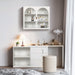 27.56"Glass Doors Modern Two-door Wall Cabinet with Featuring Three-tier Storage for Entryway Living Room Bathroom Dining Room,Wall Cabinet with Characteristic Woven Pattern,White - DTYStore