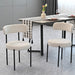 White Boucle Dining Chairs Set of 2,Mid-Century Modern Curved Backrest Chair,Round Upholstered Kitchen Chairs - DTYStore