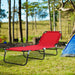 Outsunny Folding Chaise Lounge Pool Chairs, Outdoor Sun Tanning Chairs with 5-Level Reclining Back, Steel Frame for Beach, Yard, Patio, Red - DTYStore