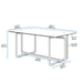Modern Tempered Glass Tea Table Coffee Table, Table for Living Room,Black - DTYStore