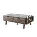 Antique Wooden Livingroom Coffee Table with Two Storage Drawers, Distressed Grey & Black - DTYStore