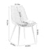 Modern Cream White Fabric Dining Chair with Stylish Grid Pattern - DTYStore