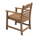 Patio Dining Chair with Armset Set of 2, HIPS Materialwith Imitation Wood Grain Wexture chair for Deck Pool Backyard, Teak - DTYStore