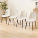 Dining Chairs Set of 4 modern kitchen dining chairs, linen padded seats, and sturdy black metal leg design (beige) dining table chairs Suitable for home and office use - DTYStore