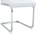 Luxury Simple Arch Chair - Set of 4 White PU Material High Resilience Dining Chair with Arched Metal Silver Leg. - DTYStore