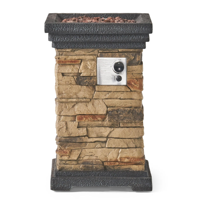 19.50'' STONE MGO FIRE COLUMN - 40 000 BTU - DTYStore