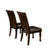 Set of 2 Leatherette Upholstered Side Chairs in Brown Cherry and Espresso - DTYStore