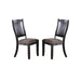 Dark Coffee Fabric Upholstered Side Chairs, Black(Set of 2) - DTYStore