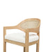 Americana Mid-Century Modern 26' Cane Back Counter Stool, Ivory White Boucle - DTYStore