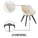 63" medieval modern cream style MDF dining table and beige PU dining chair set, 6 sets of black metal leg dining chairs, suitable for kitchen&home - DTYStore