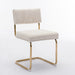 Furniture,Modern Dining Chairs with Corduroy Fabric,Gold Metal Base, Accent Armless Kitchen Chairs with Channel Tufting, Side Chairs, Set of 2, Beige - DTYStore