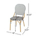 Outdoor PE Rattan and Aluminum Armless French Bistro Chairs, Set of 2, Gray and Bamboo Finish - DTYStore