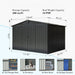Outdoor Storage Shed 10'x 8', Metal Garden Shed for Bike, Trash Can, Tools, Galvanized Steel Outdoor Storage Cabinet with Lockable Door for Backyard, Patio, Lawn (10x8ft, Black) - DTYStore