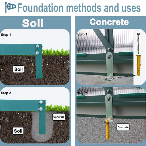 Polycarbonate Greenhouse,6'x 8' Heavy Duty Walk-in Plant Garden Greenhouse for Backyard/Outdoor - Image 4