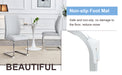 Luxury Simple Arch Chair - Set of 8 Light Gray PU Material High Resilience Dining Chair with Arched Metal Silver Leg.Packed In Two Boxes. - DTYStore