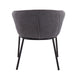 Ashland Contemporary Chair in Black Steel and Charcoal Fabric by LumiSource - DTYStore
