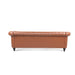 83.46" Brown PU Rolled Arm Chesterfield Three Seater Sofa. - DTYStore