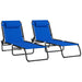 Outsunny Folding Chaise Lounge Pool Chair, Patio Sun Tanning Chair, Outdoor Lounge Chair with 4-Position Reclining Back, Breathable Mesh Seat for Beach, Yard, Patio, Blue - DTYStore