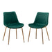 Aufurr Modern Velvet Dining Chair, Set of 2, Green - DTYStore