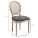 French-Style Upholstered Dining Chair Set, Armless Accent Side Chairs with Rattan Backrest and Linen-Touch Upholstery, Set of 2, Gray - DTYStore