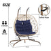 Double Egg Chair with Stand Hanging Indoor Outdoor Wicker Rattan Patio Basket Egg Swing Chair Hammock Egg Chairs with UV Resistant Cushions 600 lbs for Bedroom Balcony Patio - DTYStore