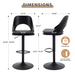Bar Stools Set of 2 Modern Black PU Counter Height Barstool, High Padded Swivel Adjustable Barstools with Back for Bar Counter and Kitchen Island - DTYStore