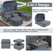 U_STYLE Outdoor Patio Furniture Set Daybed Sunbed with Retractable Canopy Conversation Set Wicker Furniture (As same as WY000281AAE) - DTYStore