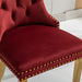 Nikki Collection Modern, High-end Tufted Solid Wood Contemporary Velvet Upholstered Dining Chair with Golden Stainless Steel Plating Legs,Nailhead Trim,Set of 2,Wine Red and Gold, SW1601WR,Burgundy - DTYStore
