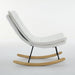 Lazy Rocking Chair,Comfortable Lounge Chair with Wide Backrest and Seat Wood Base, Upholstered Armless Rocker Chair for Living room, Balcony,Bedroom and Patio Porch. (WHITE) - DTYStore