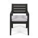 Outdoor Dining Chair Set of 2, Dark Grey With Light Grey Cushion - DTYStore