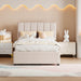 Twin Size Upholstered Platform Bed with a Hydraulic Storage System, Beige - DTYStore
