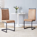 Dining Chairs,tech cloth High Back Upholstered Side Chair with C-shaped Tube Black Metal Legs for Dining Room Kitchen Vanity Patio Club Guest Office chair (Set of 2) Brown1162 - DTYStore