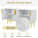 Modern Elegant 4-door Sideboard Gold Metal Handle Buffet Cabinet for Dining Room, Living Room, Bedroom, Hallway - DTYStore