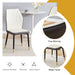 8 modern dining chairs with stylish PU patterned backrest and black metal legs for a comfortable home experience in the kitchen, bedroom and office. - DTYStore