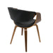 Symphony Mid-Century Modern Dining/Accent Chair in Walnut Wood and Black Faux Leather by LumiSource - DTYStore