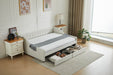 aybed Corner Bed Sofa Bed with Drawers Velvet Upholstered daybed Twin Daybed with Storage, Wood Slat Support (Beige,full,79.9'x58.2'x28.7') - DTYStore