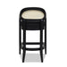 Americana Mid-Century Modern 26' Cane Back Counter Stool, Jet Black Woven - DTYStore