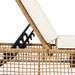 Outdoor Lounge Chair, Patio Chaise Lounge with 5-Position Backrest, Rattan Outdoor Lounge Chair with Cushion and Wheels for Poolside, Backyard, Garden (Natural+Beige) - DTYStore