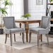 Furniture,Ultra Side Dining Chairï¼ŒThickened fabric chairs with neutrally toned solid wood legsï¼Œ Bronze nail headï¼ŒSet of 2ï¼ŒGray - DTYStore