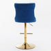 Furniture,Golden Swivel Velvet Barstools Adjusatble Seat Height from 25-33 Inch, Modern Upholstered Bar Stools with Backs Comfortable Tufted for Home Pub and Kitchen Island,Blue,Set of 2 - DTYStore