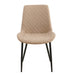 Beige Leathaire Dining Chairs Set of 2,Mid-Century Modern Leathaire Chairs Kitchen Living Room Armless Side Chair with Metal Legs Set Of 2 - DTYStore
