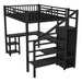 Metal Full Loft Bed with Wardrobe and LED Light, Full Size Loft Bed with L Shaped Desk and USB for Kids Teens Adults, Black(Expect arrived on 2025/2/20) - DTYStore