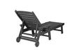 Lounge Chair with Side Table, 3-Piece Oversized Chaise Lounge Chair Set ,Black, All Weather Patio Lounge Chair with 5 Positions, Wheels & Cup Holder (2 Lounge chairs and 1 Table) - DTYStore