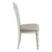 Victorian Style Antique White Desk Chair 1pc Upholstered Cushioned Seat Traditional Craving Wooden Funiture - DTYStore