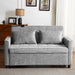 56.9" Loveseat Sofa Pull-out Sofa Bed Sleeper Sofa with a Reversible Backrest Cushion, Side Pockets, Two USB Ports and a Phone Holder for Living Room, Grey - DTYStore
