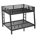 Metal Full XL over Queen Bunk Bed for Teens and Adults,Space-Saving/Noise Reduced/No Box Spring Needed,Black - DTYStore